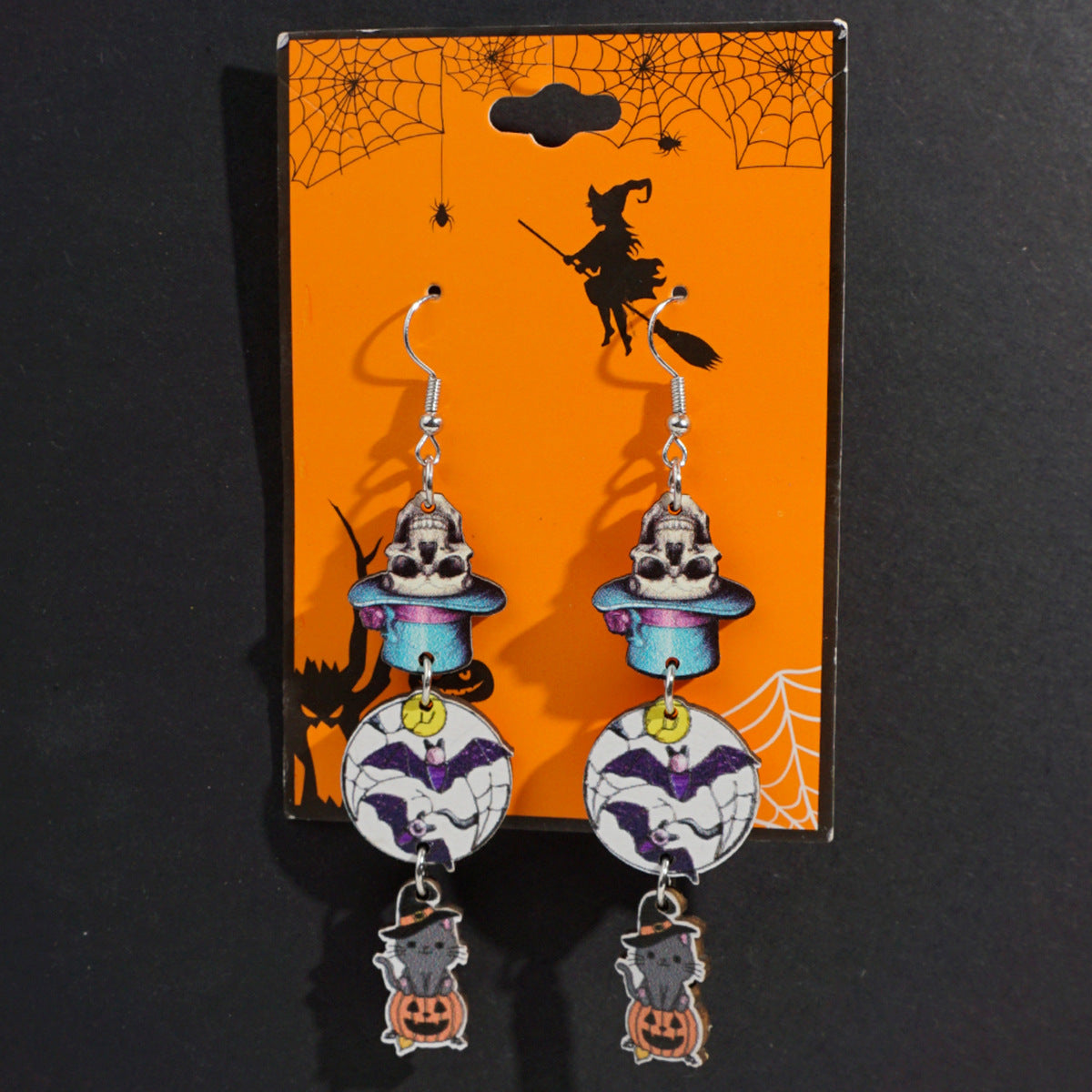Wholesale  Ghost Pumpkin Skull Wooden Earrings